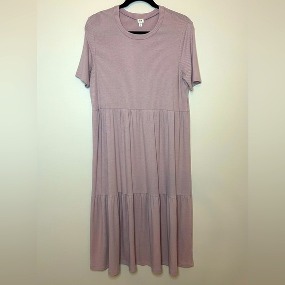 NLT Dresses & Skirts - NLT Los Angeles The Reese Ribbed Casual Dress in Lavender